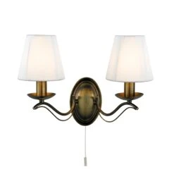 Classic 2 Arm Wall Light - Antique Brass