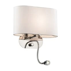 Sheraton Wall Light With LED Reading Light - White