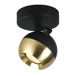 Edit Ringo Single Ceiling Spotlight - Black & Brass