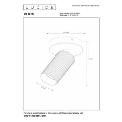 Lucide Clubs Single Spotlight - White -LumiCraft Sales Store 404099 DIA