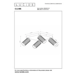 Lucide Clubs 4 Light Spotlight Plate - White -LumiCraft Sales Store 404103 DIA