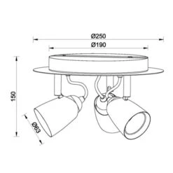 Lucide Ride LED 3 Light Spotlight Plate - Black & Copper -LumiCraft Sales Store 40816 DIA