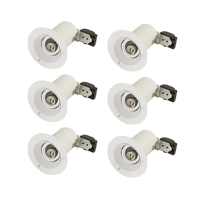 Edit Trimless Recessed Fire Rated Adjustable Downlight - Matt White - Pack Of 6 3 Edit Trimless Recessed Fire Rated Adjustable Downlight - Matt White - Pack Of 6