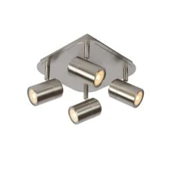 Lucide Lennert 4 Light Spotlight Plate - Satin Chrome