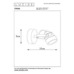 Lucide Cigal Single Spotlight - Copper -LumiCraft Sales Store 44236 DIA