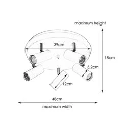 Torino 5 Light Spotlight Plate - White -LumiCraft Sales Store 45036 dia