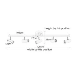 Barcelona 5 Light Spotlight Bar - White -LumiCraft Sales Store 45060 dia