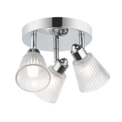 Edit Rain Bathroom 3 Light Spotlight Plate - Chrome