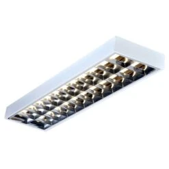 Knightsbridge 2 X 58W T8 Fluorescent Light With Cat2 Louvre - 5ft Twin