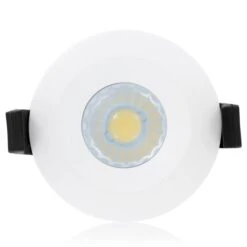 Integral 6W Dimmable Warm White LED Fire Rated Low Profile Fixed Downlight - Matt White