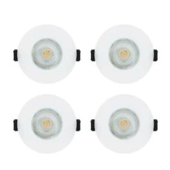 Integral EvoFire Fire Rated Low Profile Fixed Downlight - White - Pack Of 4 -LumiCraft Sales Store 60828 05