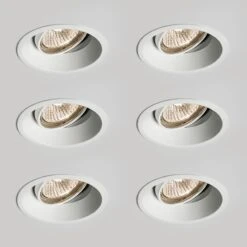 Astro Minima Deep Recessed Adjustable Fire Rated Downlight - Matt White - Pack Of 6