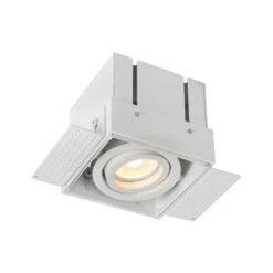 Lucide Trimless Plaster-In Square Adjustable Downlight - White
