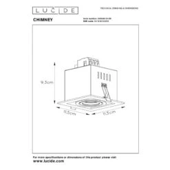 Lucide Chimney Square Adjustable Downlight - Black -LumiCraft Sales Store 61395 DIA