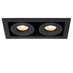 Lucide Chimney Square Adjustable Twin Downlight - Black