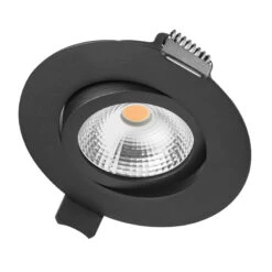 Integral Ultra Slim 6.5W Cool White Dimmable LED Tiltable Downlight - Black