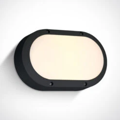 Guard 10W Warm White LED Outdoor Oval Wall Light - Black