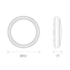 Orb 13W Cool White LED IP65 Circular Flush Wall Light -LumiCraft Sales Store 62107 Dia