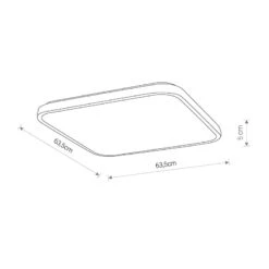 Edit Agnes 64W Cool White LED Square Flush Light - Black -LumiCraft Sales Store 62127 Dia