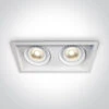 Cosmic Rectangle AR111 GU10 Recessed Twin Fixed Downlight - White -LumiCraft Sales Store 62957 01