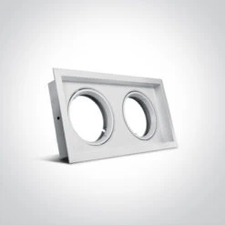 Cosmic Rectangle AR111 GU10 Recessed Twin Fixed Downlight - White -LumiCraft Sales Store 62957 02