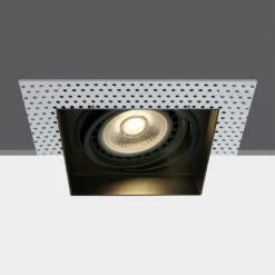 Cosmic Square AR111 GU10 Trimless Recessed Fixed Downlight - Black
