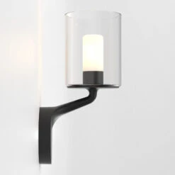 Astro Elena Bathroom Wall Light - Matt Black & Glass -LumiCraft Sales Store 63104 03