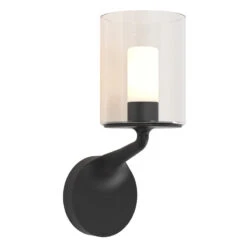 Astro Elena Bathroom Wall Light - Matt Black & Glass -LumiCraft Sales Store 63104 04