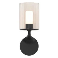 Astro Elena Bathroom Wall Light - Matt Black & Glass -LumiCraft Sales Store 63104 05