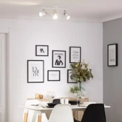 Edit Mara 3 Light Adjustable Spotlight Bar With Wood Detail - White -LumiCraft Sales Store E1024 002