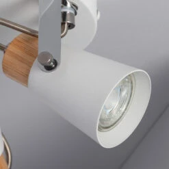 Edit Mara 3 Light Ceiling Spotlight Plate - White & Wood -LumiCraft Sales Store E1025 005