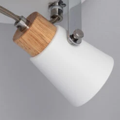 Edit Mara 3 Light Ceiling Spotlight Plate - White & Wood -LumiCraft Sales Store E1025 006