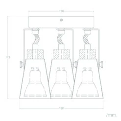 Edit Mara 3 Light Ceiling Spotlight Plate - White & Wood -LumiCraft Sales Store E1025 008