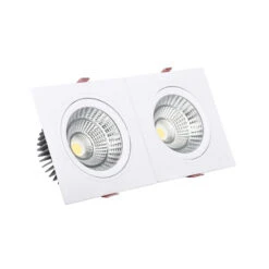 Rectangular 20W Warm White Double COB LED Downlight New Madison Cutout 205x90mm - White