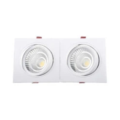 Rectangular 20W Warm White Double COB LED Downlight New Madison Cutout 205x90mm - White -LumiCraft Sales Store E11617 04
