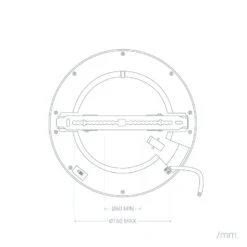 Round 22W Warm White LED Flush Ceiling Light Adjustable Cutout 60-160mm - White -LumiCraft Sales Store E11844 06