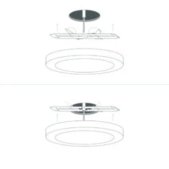 Round 22W Warm White LED Flush Ceiling Light Adjustable Cutout 60-160mm - White -LumiCraft Sales Store E11844 07