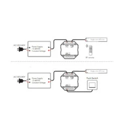 RF Dimmer 12/48V For Single-Colour LED Strip Compatible With Push Button Switch -LumiCraft Sales Store E12303 06