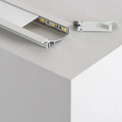 1M Recessed Aluminium Profile With Translucent Cover For LED Strips Up To 10mm