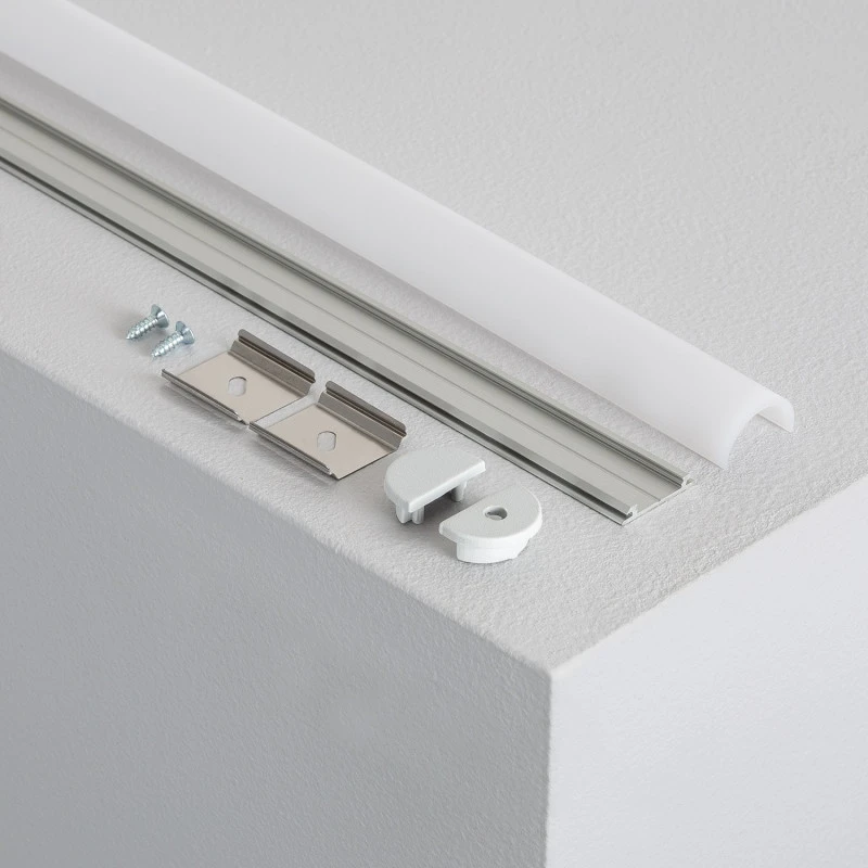 1M Flexible Aluminium Surface Profile With Round Translucent Cover For LED Strips Up To 12mm 7 1M Flexible Aluminium Surface Profile With Round Translucent Cover For LED Strips Up To 12mm - Image 5