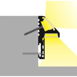 1M Aluminium Double Profile Staircase Illumination With Translucent Cover For Two LED Strips Up To 10mm -LumiCraft Sales Store E12498 05