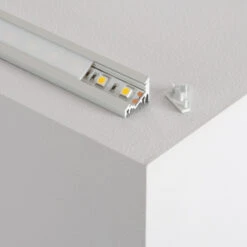 1M Variable Corner Aluminium Profile With Translucent Cover For LED Strips Up To 10mm
