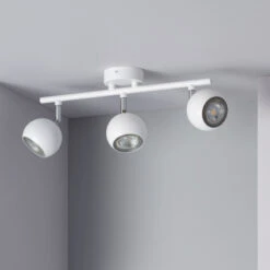 Edit Ates 3 Light Ceiling Spotlight Bar - White