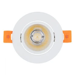 Round 7W Dimmable Warm White COB LED Adjustable Downlight Cutout 70mm - White -LumiCraft Sales Store E12668 02
