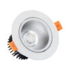 Round 12W Dimmable Daylight COB LED Adjustable Downlight Cutout 90mm - White -LumiCraft Sales Store E12669 01