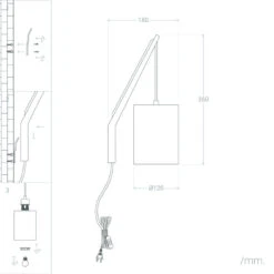 Edit Kanzu Wall Light With Plug - White & Wood -LumiCraft Sales Store E1391 59