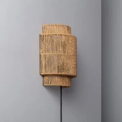 Edit Kirito Rope Flush Wall Light With Plug - Natural