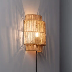 Edit Kirito Rope Flush Wall Light With Plug - Natural -LumiCraft Sales Store E1401 05