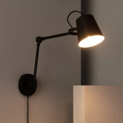 Edit Kylie Wall Light With Plug - Black -LumiCraft Sales Store E1406 05