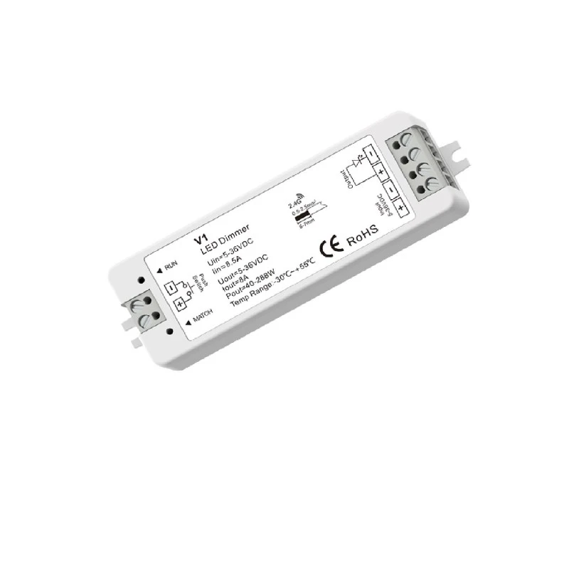5/12/24/36V DC Monochrome LED Strip Dimmer Controller Compatible With RF And Push Button Controller